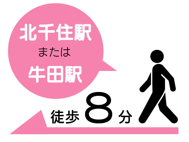 北千住または牛田駅からとほ8分